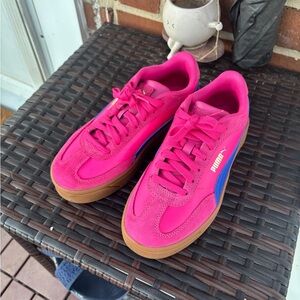 New Puma Fuchsia and Cobalt Club II Era Platform Sneakers